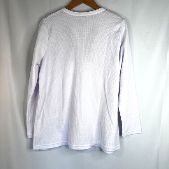 Woman Within White Embroidered Bodice Long Sleeve Thermal Top Size 14/16 - Picture 2 of 7